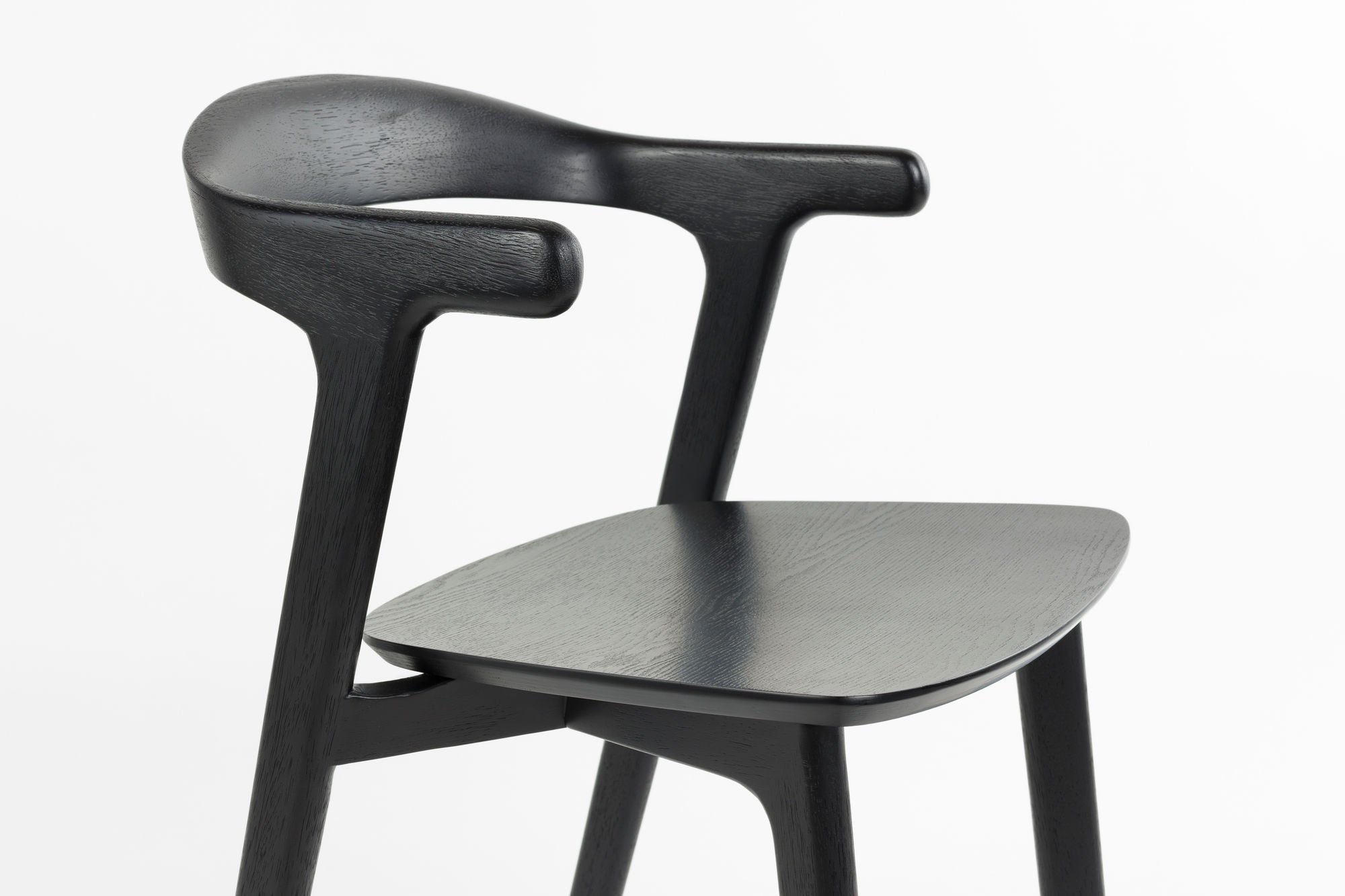 Zuiver Set of 2 Northwood Black Wood Curved Dining Chair